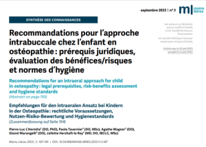Découverte et Analyse d&rsquo;un article sur les techniques intrabuccales chez l&rsquo;enfant…
